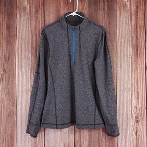 Lululemon Mens Size Medium Sweat Session 1/2 Zip Heather Gray LS Pullover Top